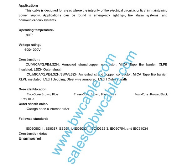 Fire Rated Cable Mica Tape Fire Barrier 300/500V or 600/1000V