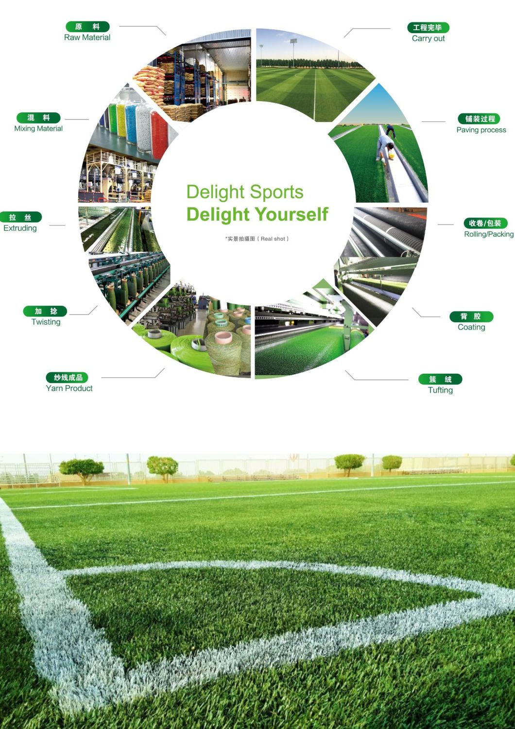 Wear-Resistant Artificial Sports Turf for Football Multifunction Grass with SGS Landscape Garden