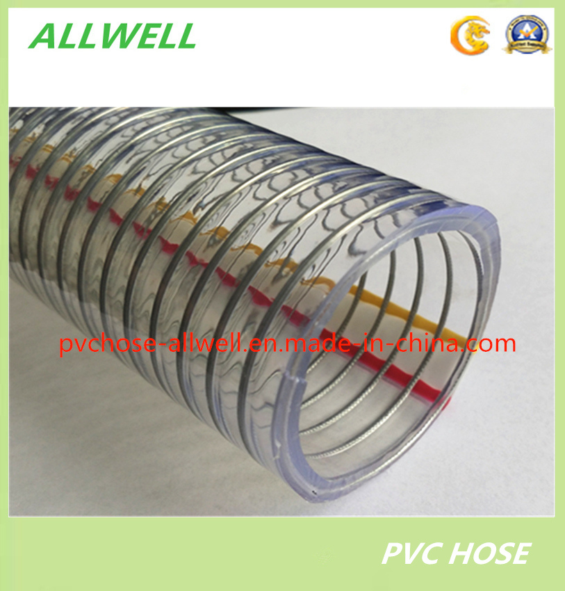 PVC Plastic Steel Wire Reinforced Hose Water Hydraulic Pipe Industrial Discharge Hose