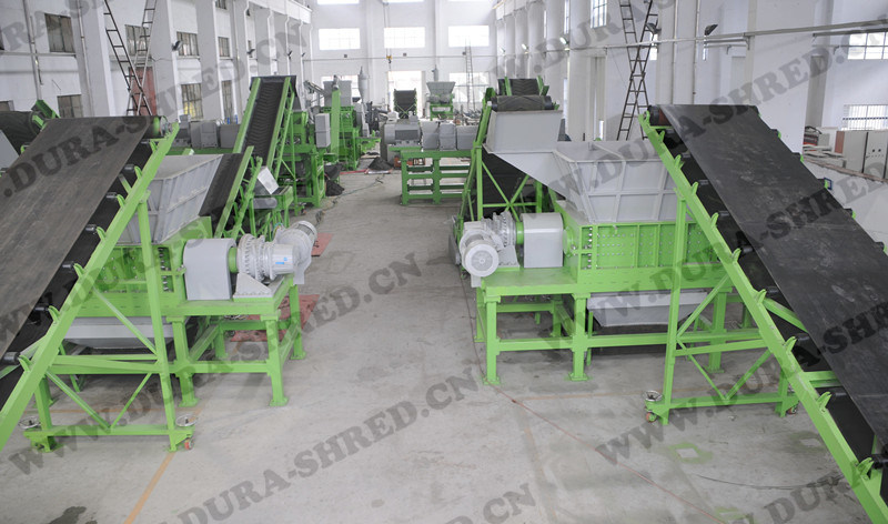 Fresh Green Double Shaft Shredder Tire Cutting and Recycling Machinery
