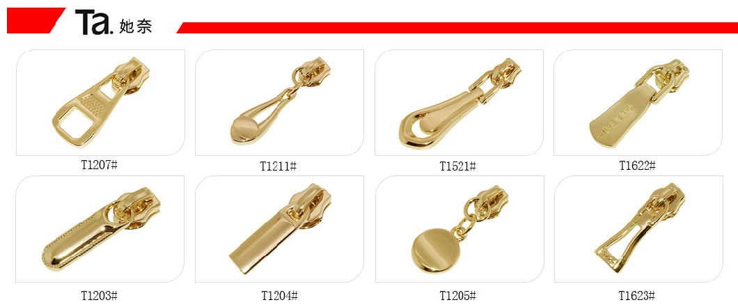 Alibaba Supplier New Fashion Shinning Zinc Alloy Metal Zipper Pull