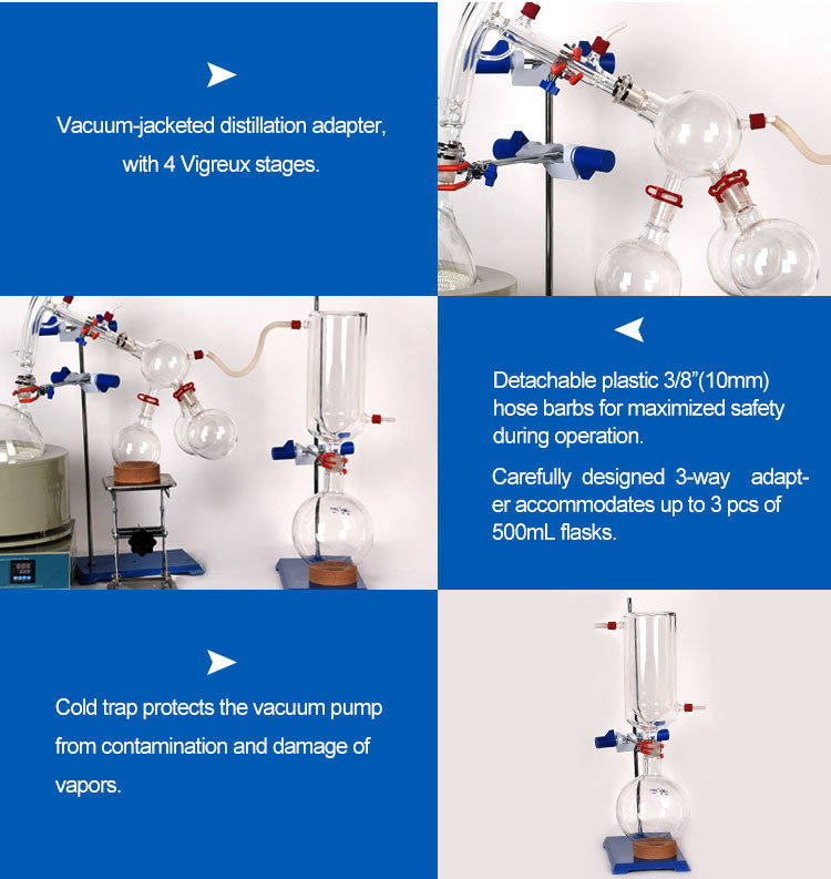 Lab Vacuum Distillation Apparatus Short Path Distillation with Quality Head