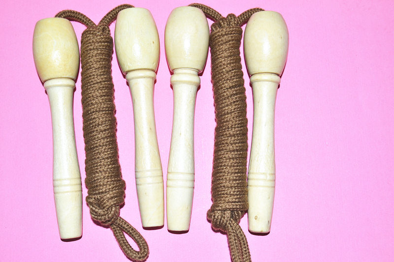 Factory High Quality Wooden Handle Jump Rope / Cotton Jump Rope