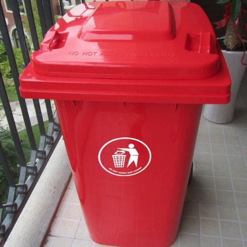 Plastic Dustbin 240L Plastic Waste Bins with Two Wheels Trash Can Waste Container Mv-240A