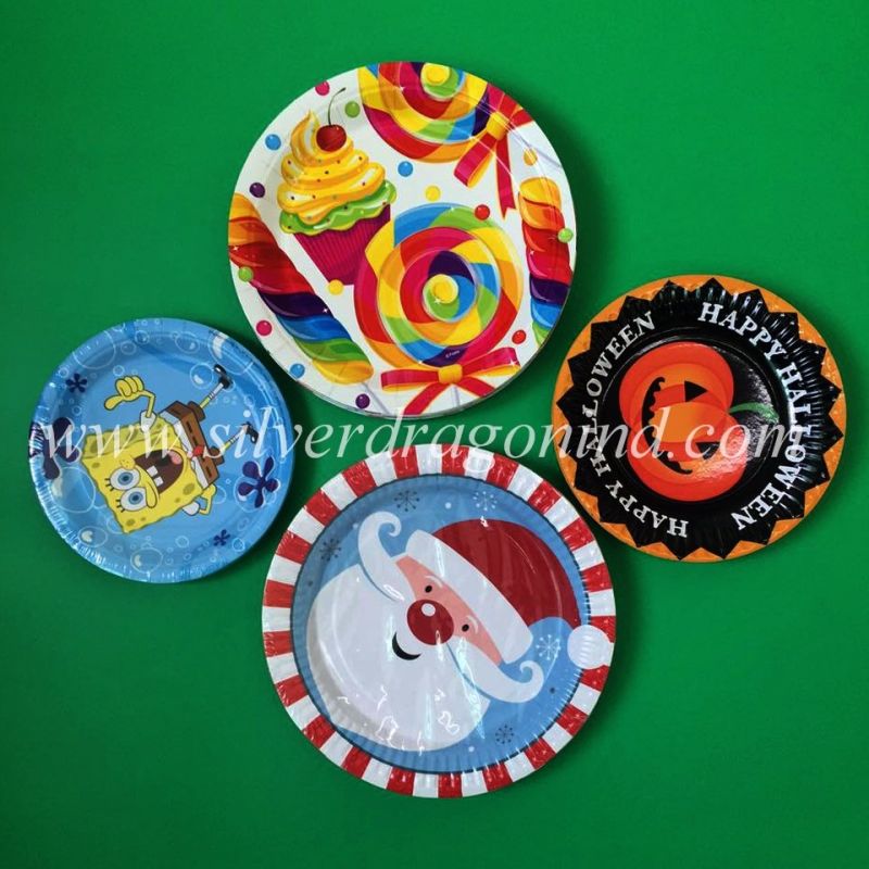 Colorful Paper Plate for Dinner, Party, Picninc