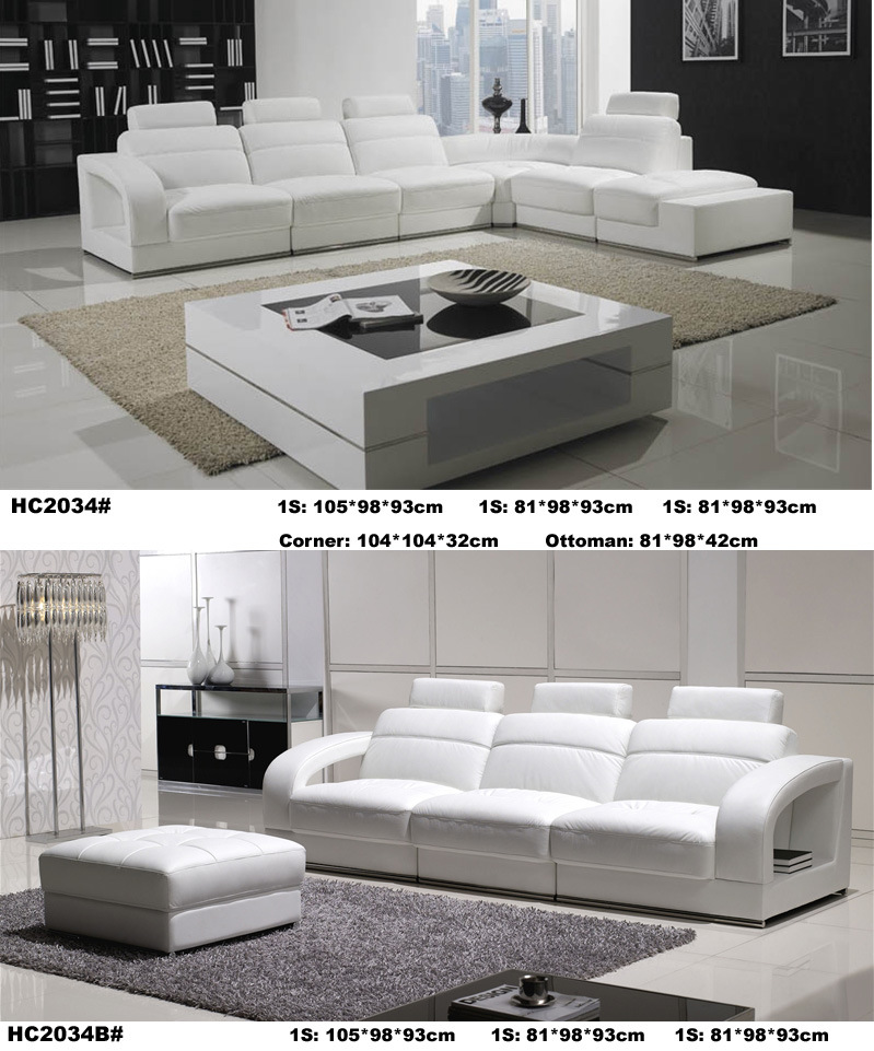 European Modern Design Sectional Laather Sofa with Corner (HC2034)