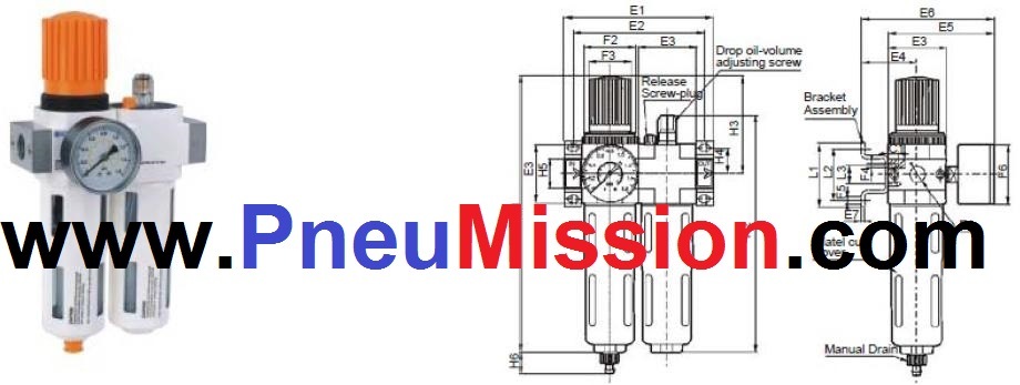 Pneumatic Frl Air Preparation Air Source Treatment Units (FR+L)