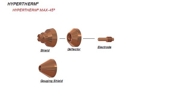 Max45 Plasma Cutting Components Electrode Nozzle