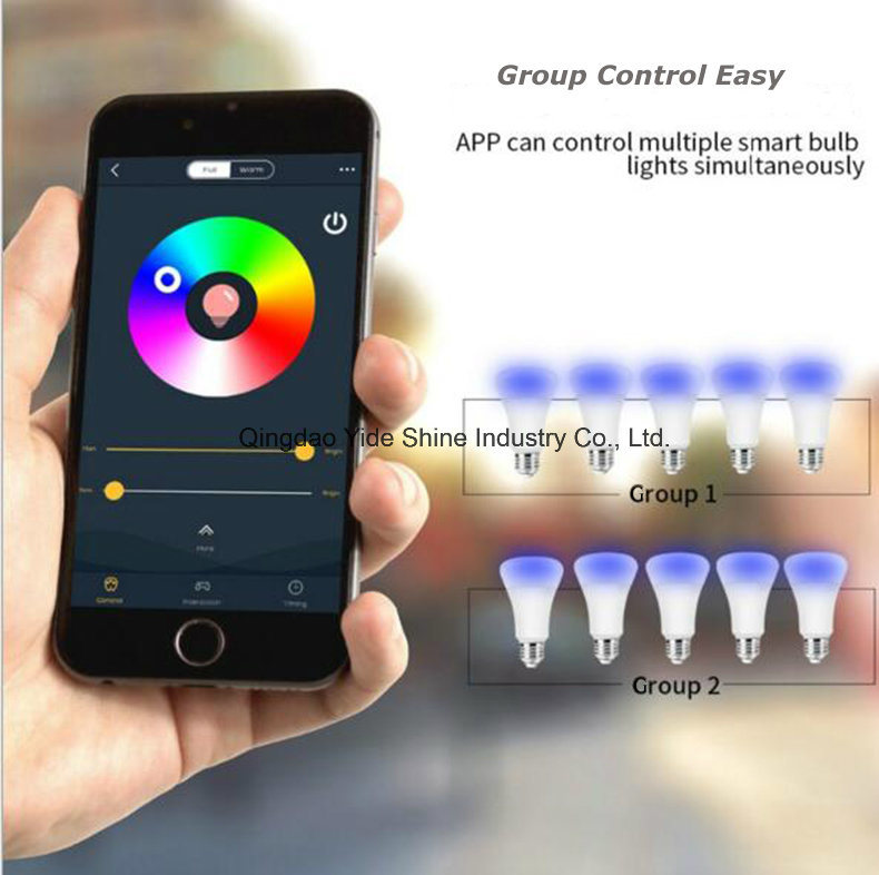 Alexa/Google Assistant/Smartphone Romote Controlled Warm White+Cold White RGBW GU10 LED Spotlight WiFi Smart LED Light Bulb