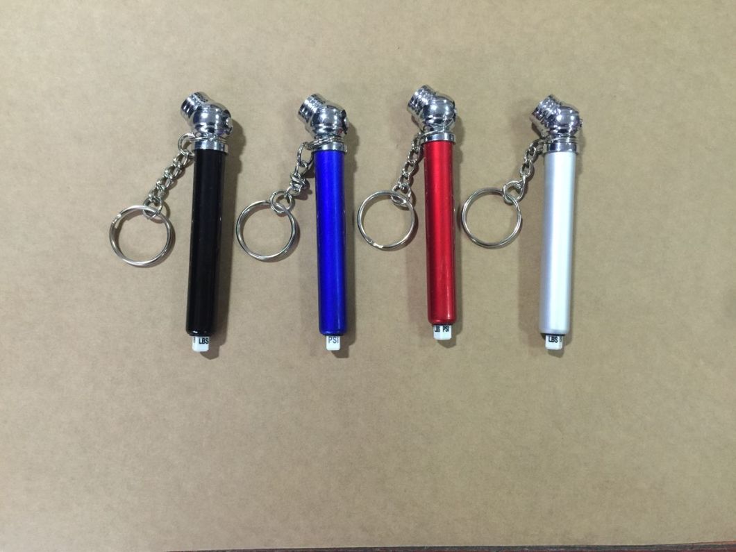 Promotional Mini Pressure Tire Gauge with Plastic Head and Aluminum Tube