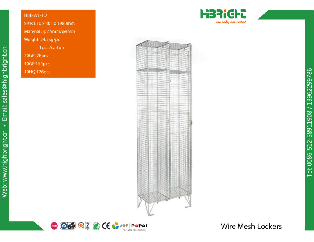 2 Doors Shoes Storage Zinc Plated Wire Metal Mesh Locker