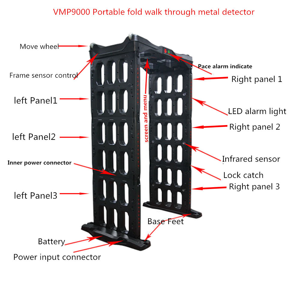 Portable Security Checking Walk Through Metal Detector