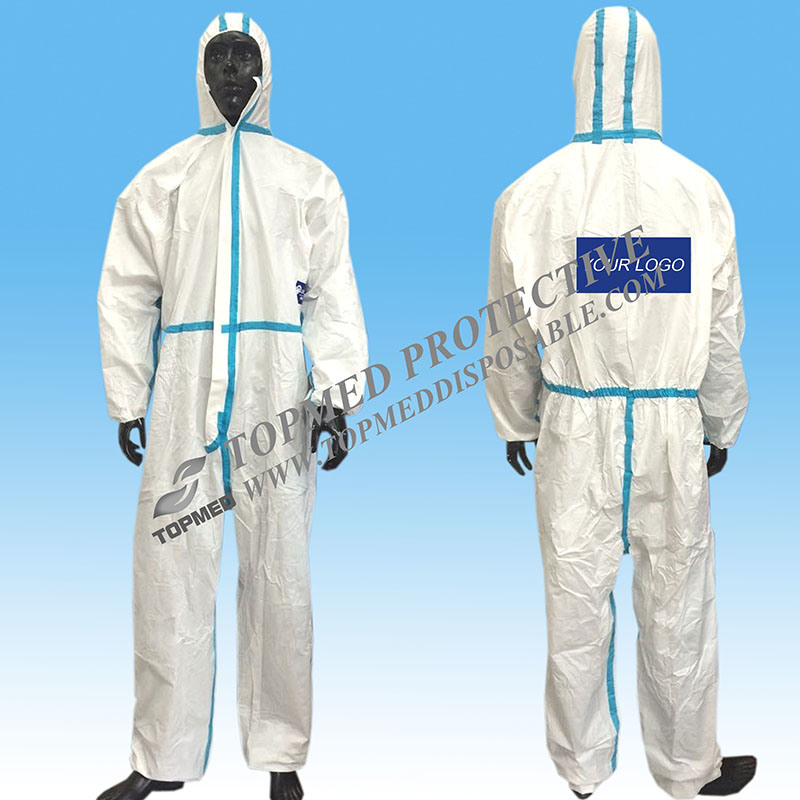 Type 5/6 Microporous Coverall, Disposable Coverall Suit