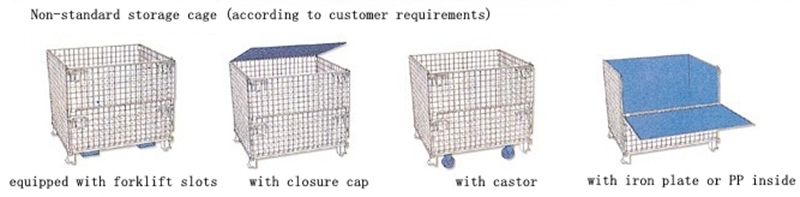 Foldable Wire Mesh Pallet Cage /Storage Container Box/Steel Pallet