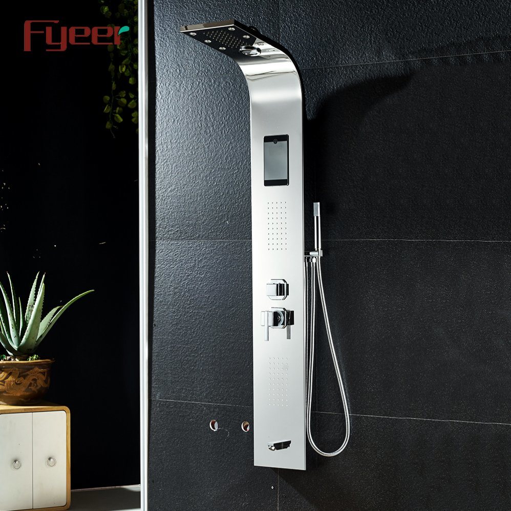 Fyeer Lighted Shower Panel with Phone Digital Display