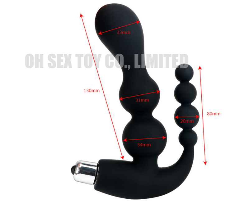 Dual Penetrator for Pussy Anus Sex Butt Plug Black