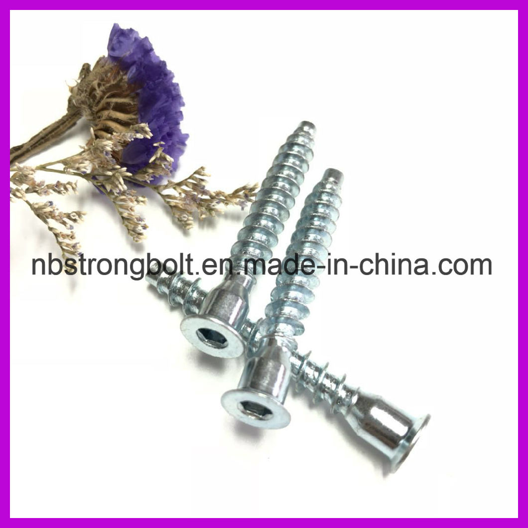 Flat Point Confirmat Screw with Zinc