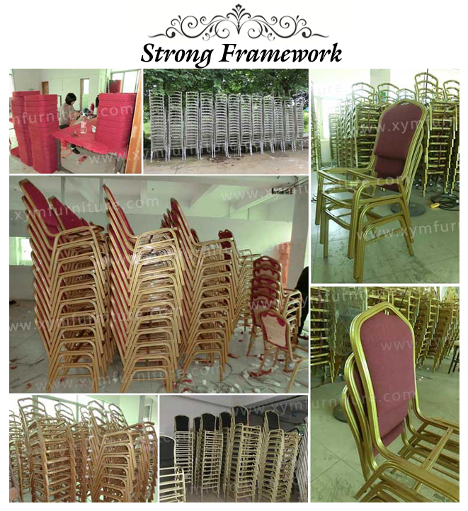 Stackable Aluminum Metal Hotel Restaurant Dining Banquet Chair (XYM-L23)