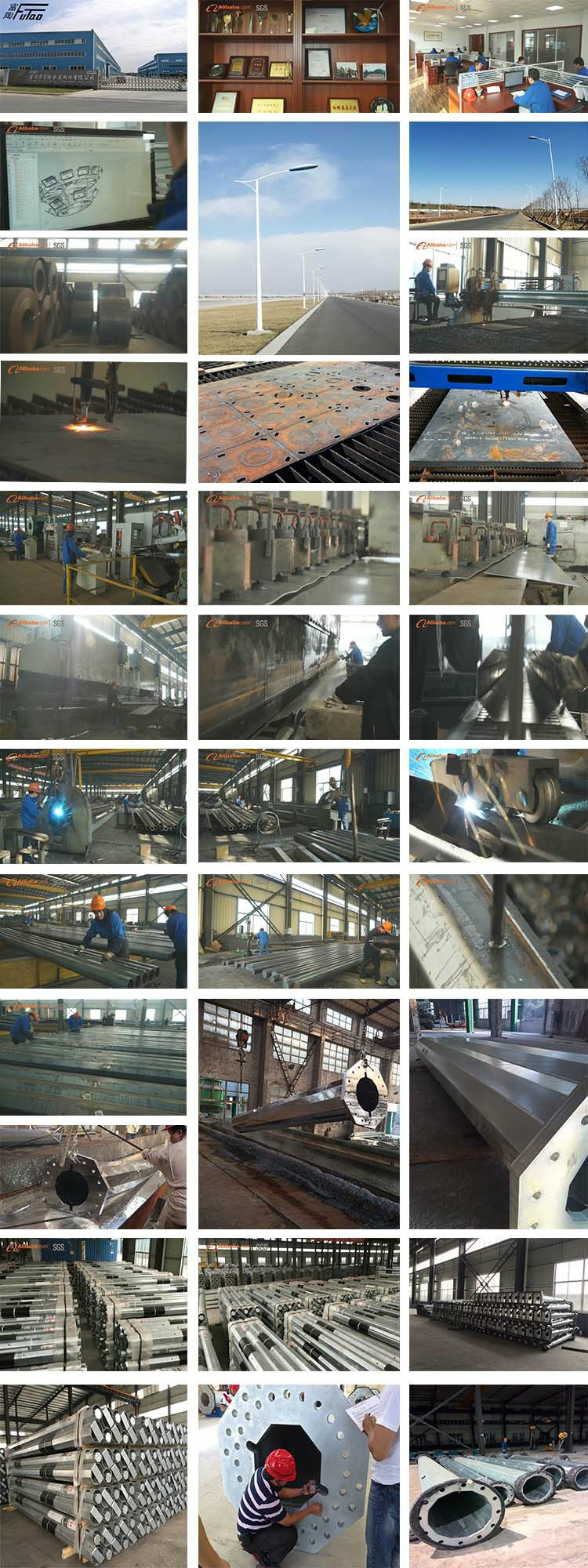 35m Trapered Galvanized Steel Monopole