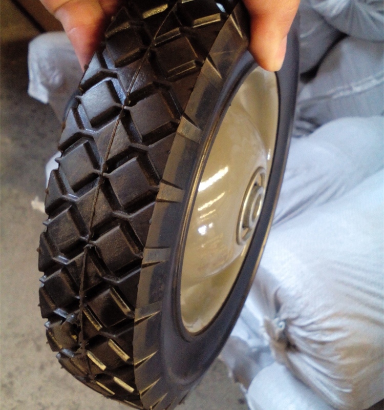 8 Inch Flat Free Semi Pneumatic Floor Sweeper Wheel