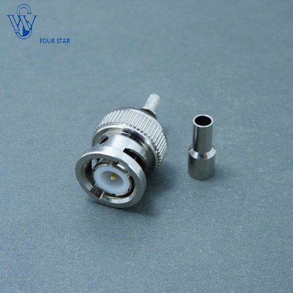 RF Coaxial 50ohm BNC Male Plug Crimp Window Connector for Rg179 Cable