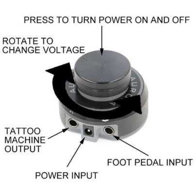 Black Professional Tattoo Machine Gun ED-590 Power Supply