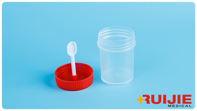 Disposable Plastic 30ml Stool Container Specimen Cup with Spoon