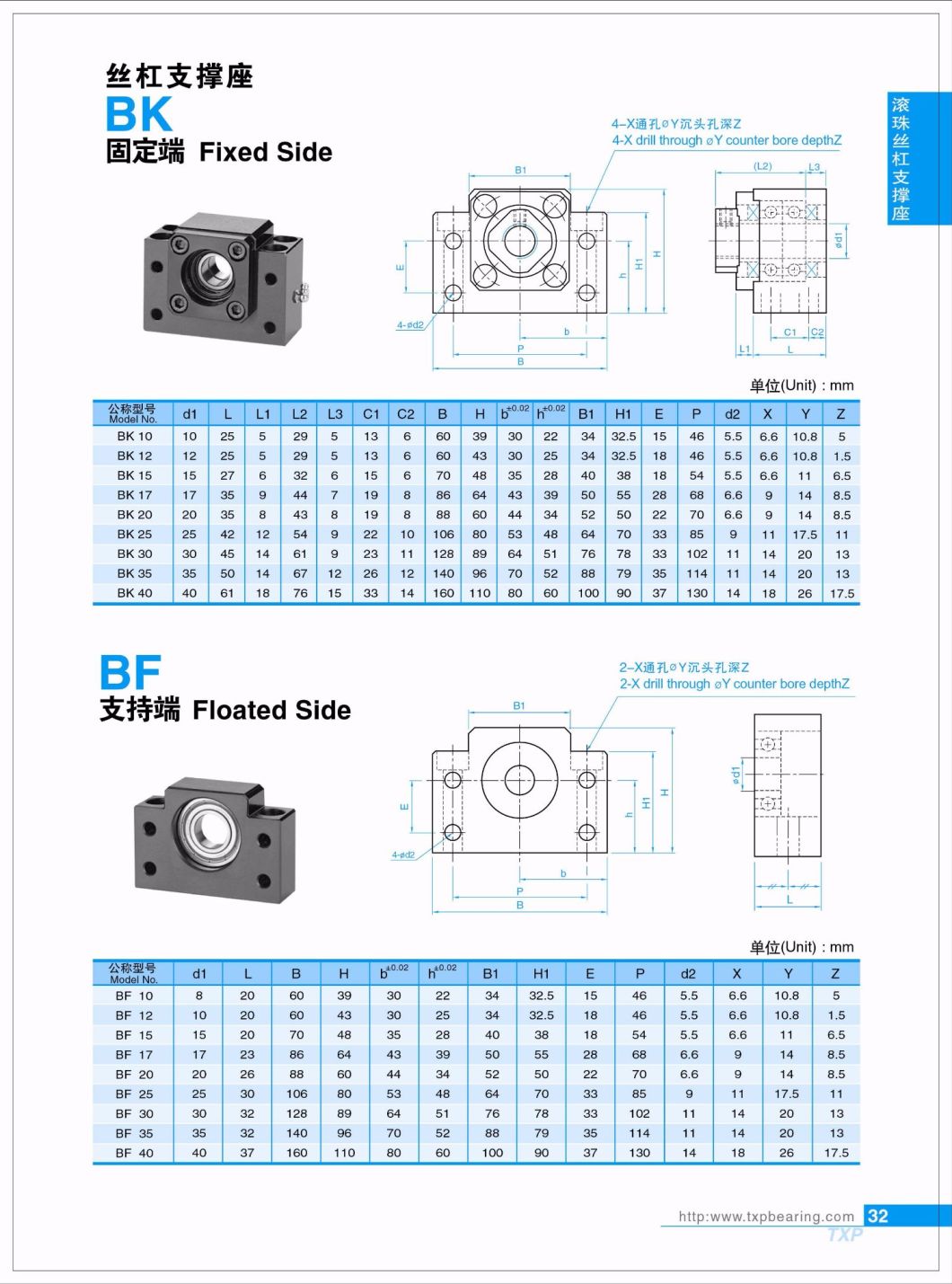 Ek/Ef Type Bearing Housing for Ball Screw