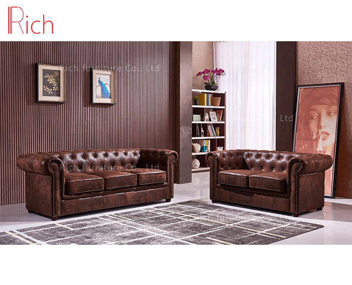 Wholesale Furniture Factory Direct Classic Design Vintage Leather Sofa