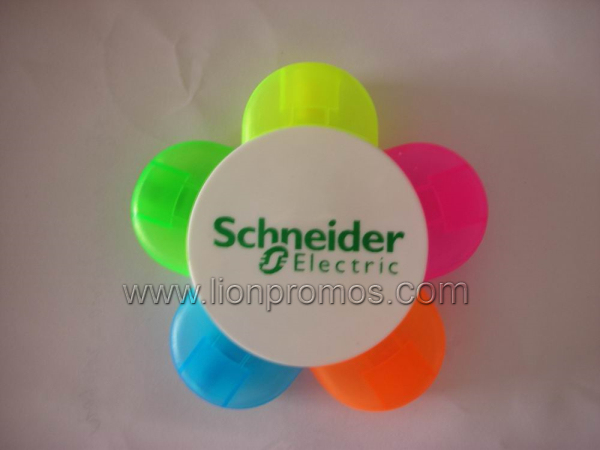 Custom Print Flower Petal Shape 5colors in 1 Highlighter Pen