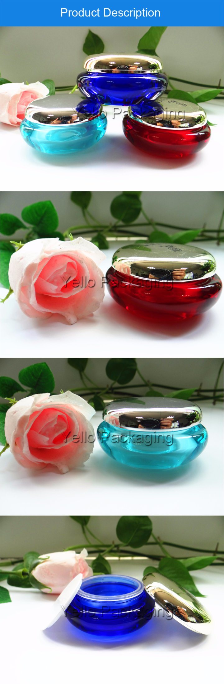 Low Price Empty Acrylic Customized Cosmetics Cream Jar