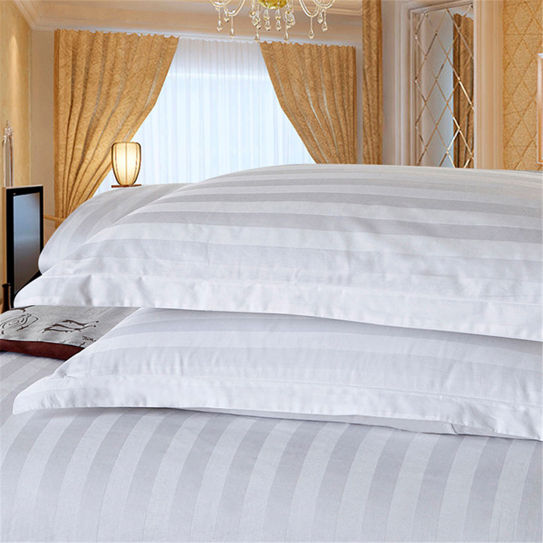 3cm Stripe White Hotel Bed Sheet