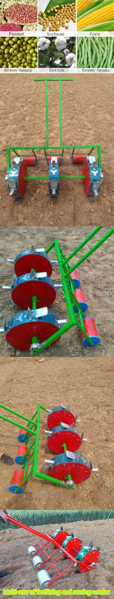 Multi Function Fertilizer Seeding Machine Three Rows Corn Soybean Seeder Adjustable Seeder