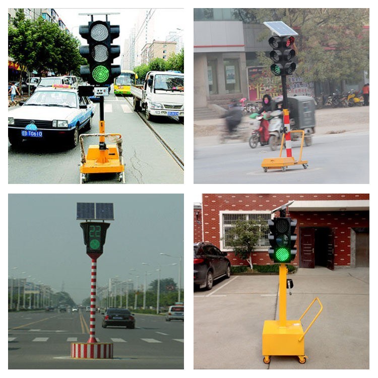 Solar Mobile Four-Sides Arrow Direction Red Green Color Traffic Light