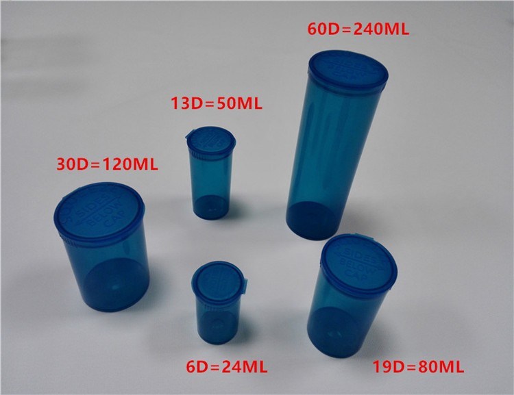 Plastic Hinged Vial Cone Tube Container, Child Resistant Pop Top Vials