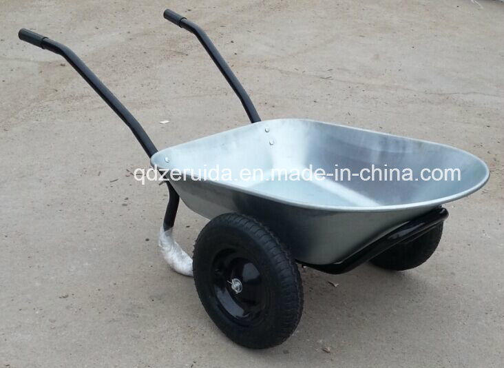 Manufacturer Supply Double Wheels Wheelbarrow for European Market (WB6406)