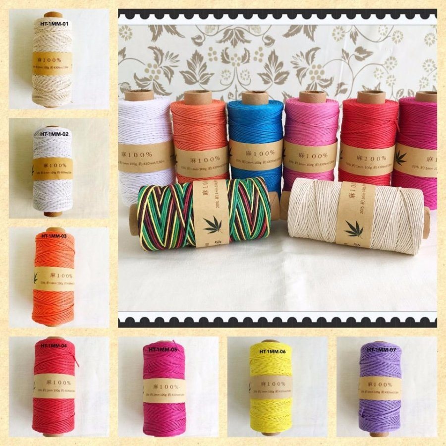 Dyed Colorful Hemp Twine for Craft (HT-1mm)