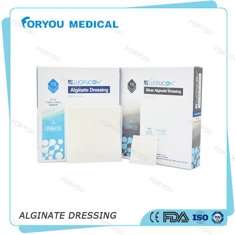 Huizhou Foryou Medical 2g Alginate Pad Moist Wound Healing Dressing Diabetic Foot Ulcers Alginate Dressing