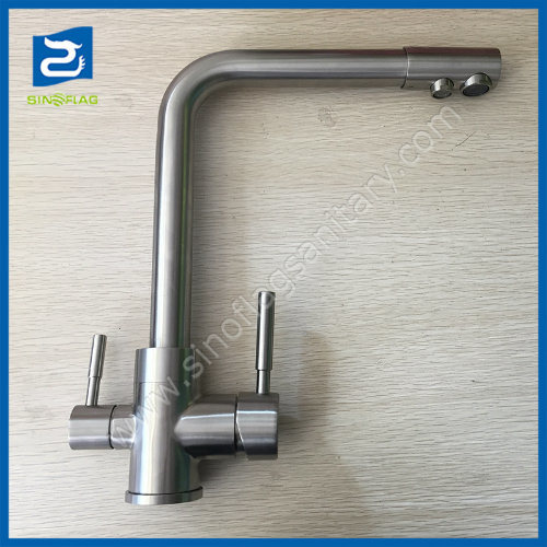 Stainless Steel Double Hole Kitchen Sink Mixer Tap