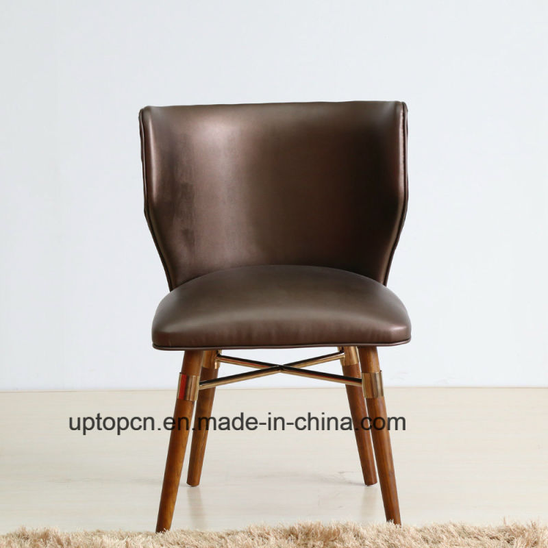 (SP-HC585) Wholesale Leather Wooden Leg Louis Dining Chair Restaurant