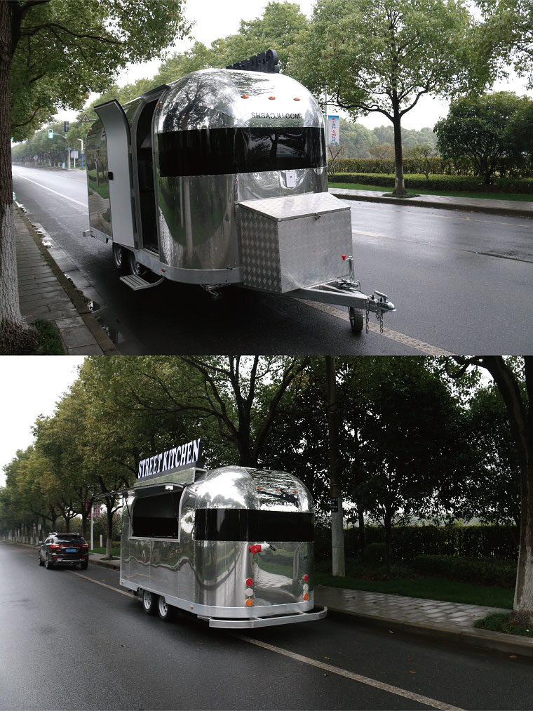 Smokeless BBQ Aluminum Food Trailer Mobile Food Van for Sale