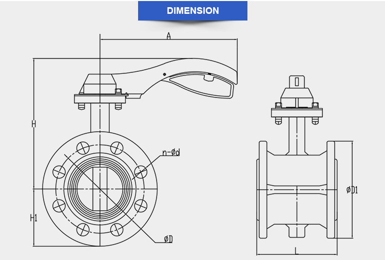 High Quality Flange Structure Steel Material Butterfly Valve