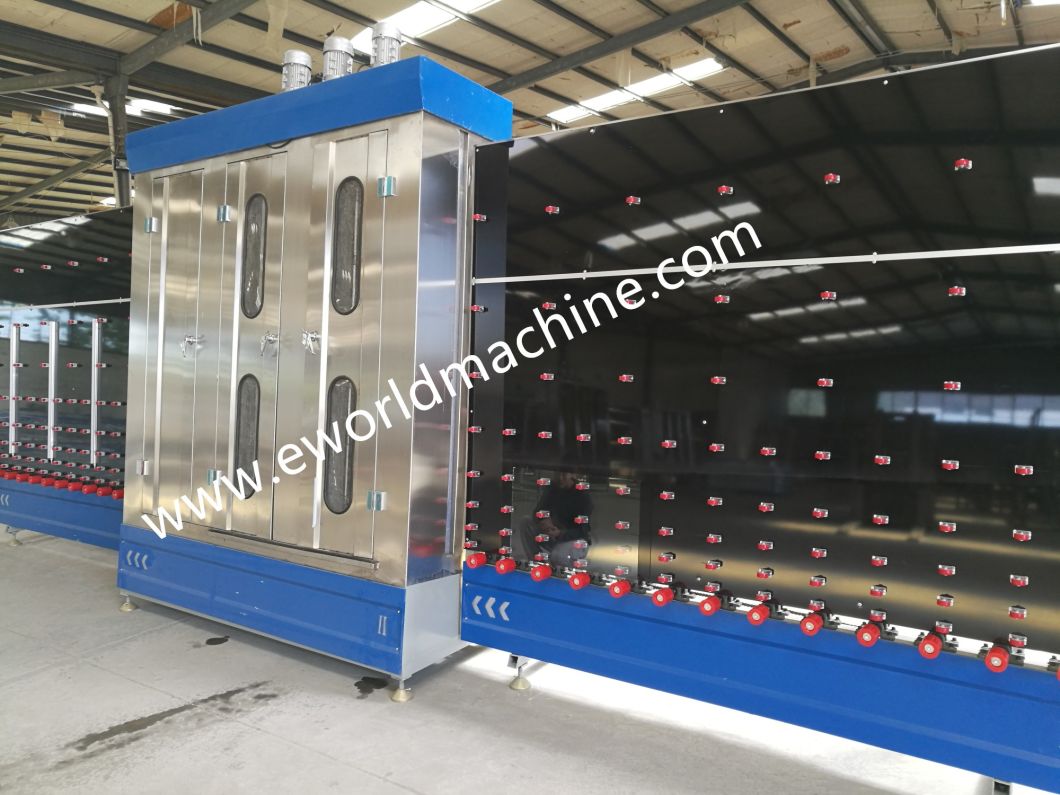 Flat Vertical Glass Washing Drying Machine Double Glass Washer