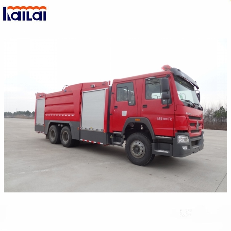 Sinotruk HOWO 6X4 Double Cabin 6 Person 10000L Water and Foam Type Emergency Fire Fighting Truck