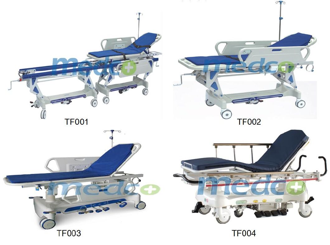 Operation Connecting Manual Hospital Cart Transfer Stretcher Trolley with Ce& ISO