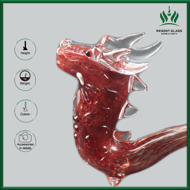 Red Color Glass Hookah Herb Glassbong Grinder Smoking Pipe