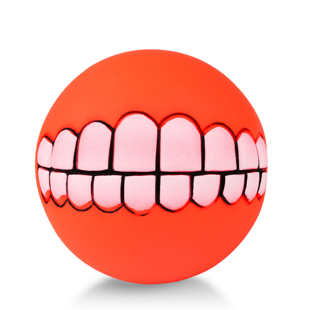 Cute Pet Product Pet Ball Toys Puppy Cat Dog Funny Ball Teeth Silicon Toy Chew Sound Dogs Play Toys Squeaker Squeaky Sound Ball