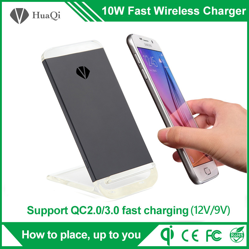 Carry Stand 10W Qi Fast Wireless Mobile Charger for iPhone/Samsung/Nokia/Motorola/Sony/Huawei/Xiaomi