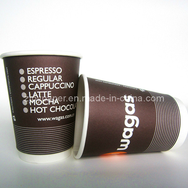 7oz Double Wall Paper Cup with Customized Logo Printed for Hot Drink