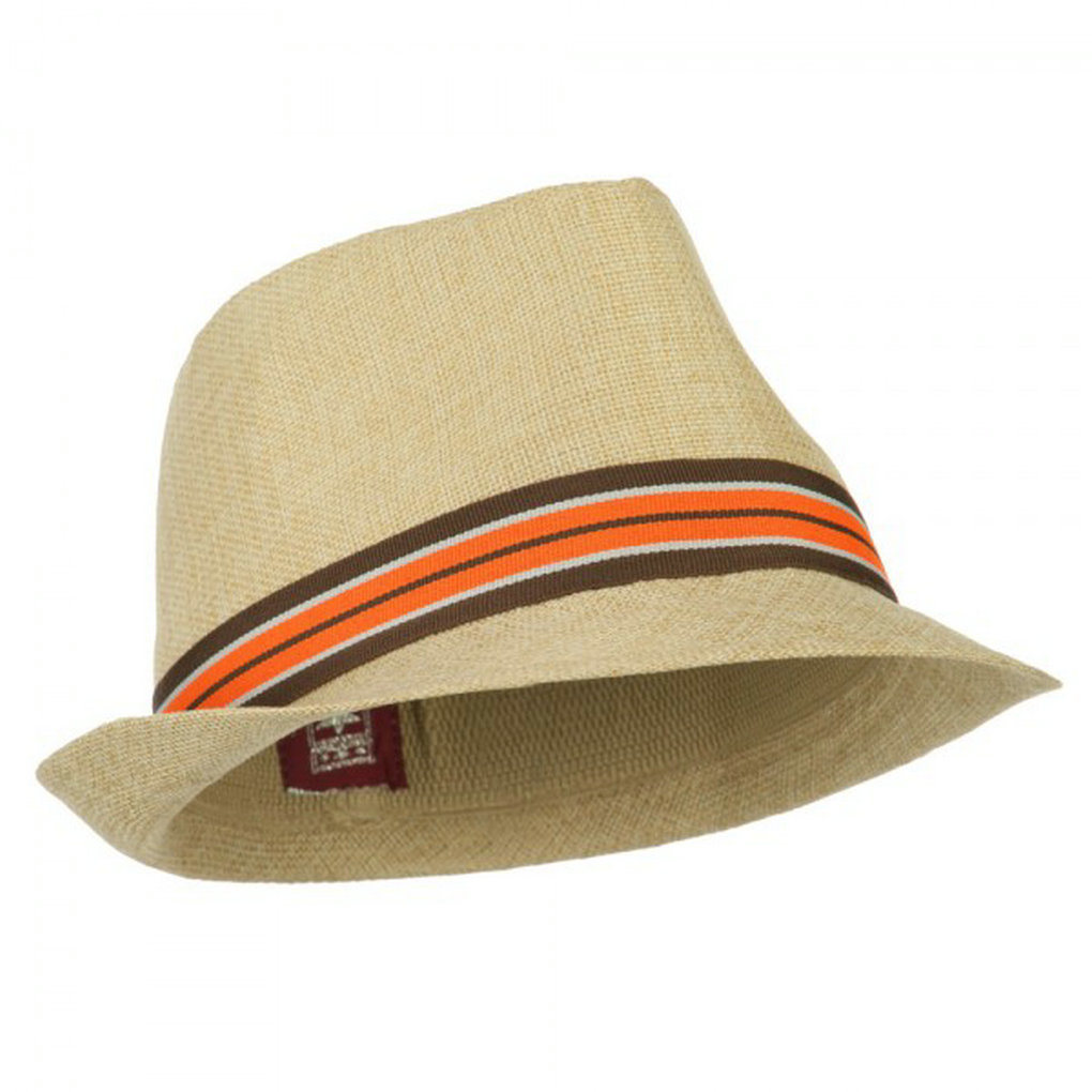 Youth Fine Toyo Paper Braid Ribbon Stripe Band Fedora Hat